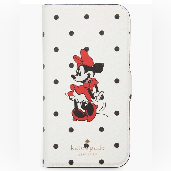 NEW Kate Spade New York Disney Minnie Mouse Magnetic Folio Iphone 12 Mini Case - Picture 3 of 7